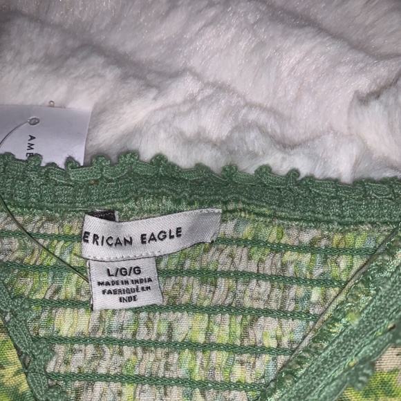 Green Tie-front corset tank top - Picture 3 of 4